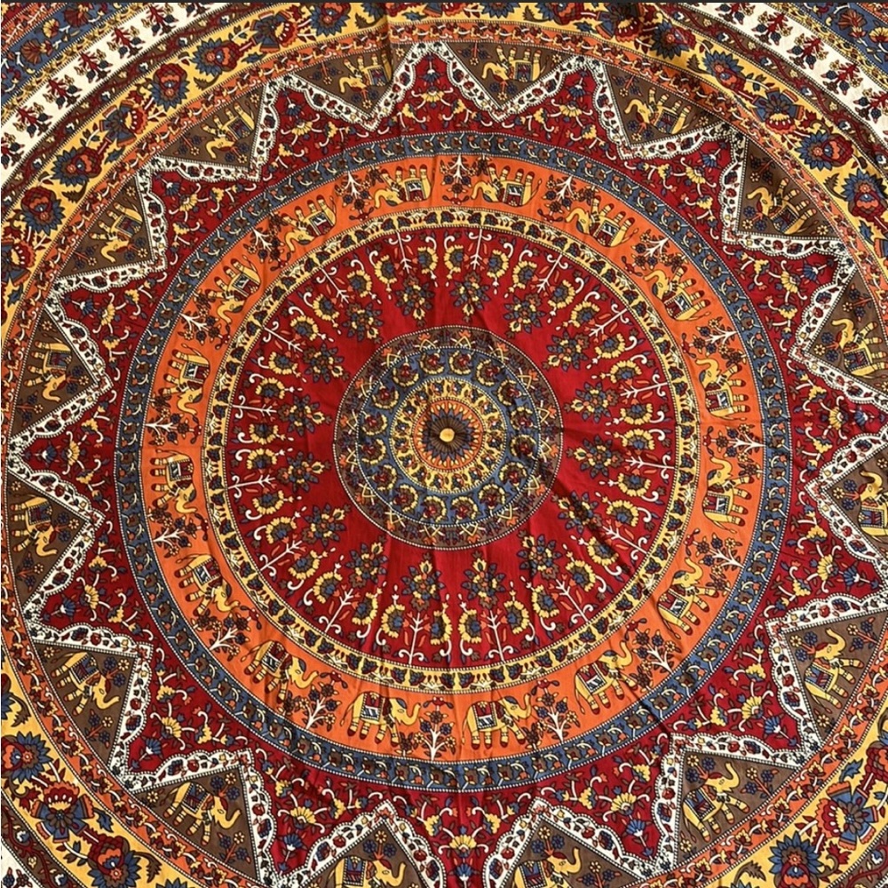 Urban Outfitters Red & Peach Mandala Tapestry Wall Hanging